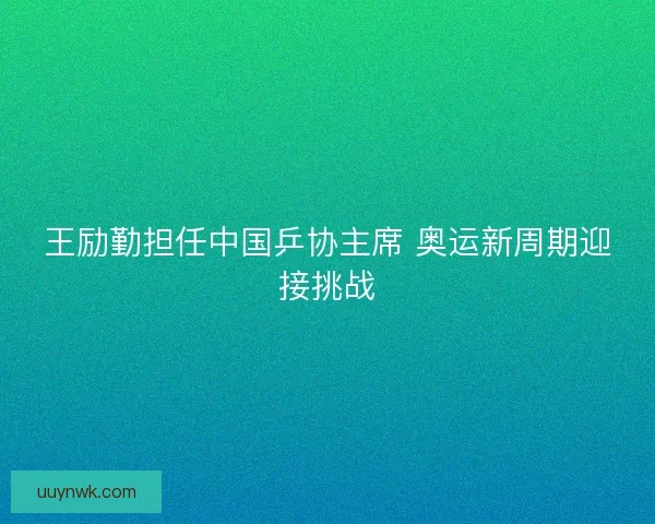 王励勤担任中国乒协主席 奥运新周期迎接挑战